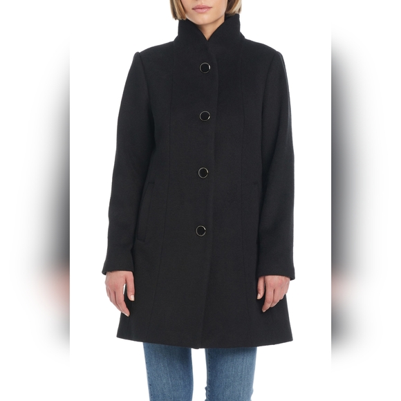 kate spade Jackets & Blazers - Kate Spade High Neck Wool Blend Black Women's Coat